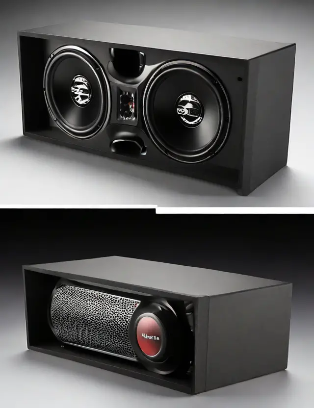 dual car speakers in box